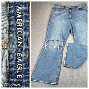 American Eagle‎ Bootcut 90s Flare Jeans Women 18/34X28 1/2 High Rise distressed